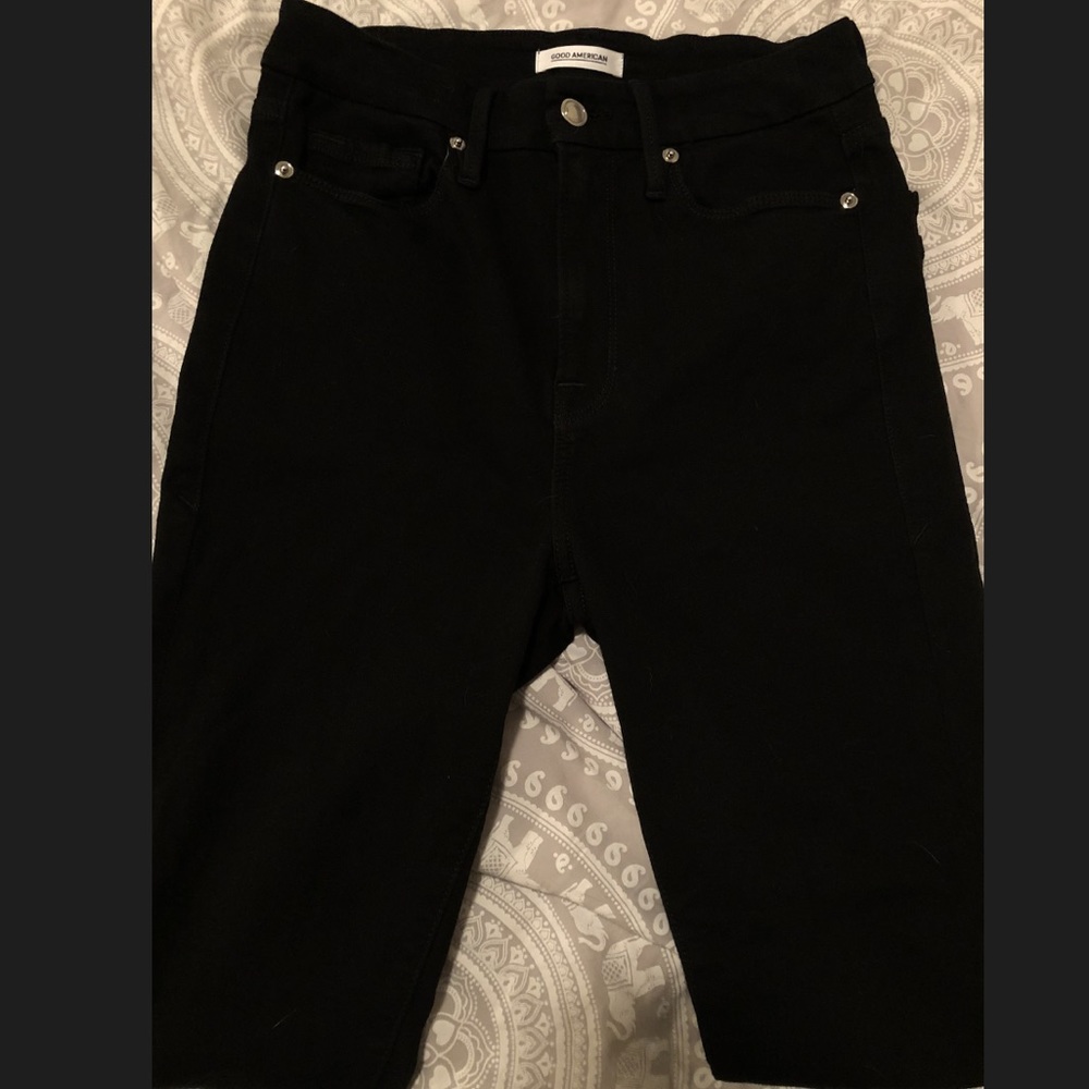 Good American Good Waist Black Jeans